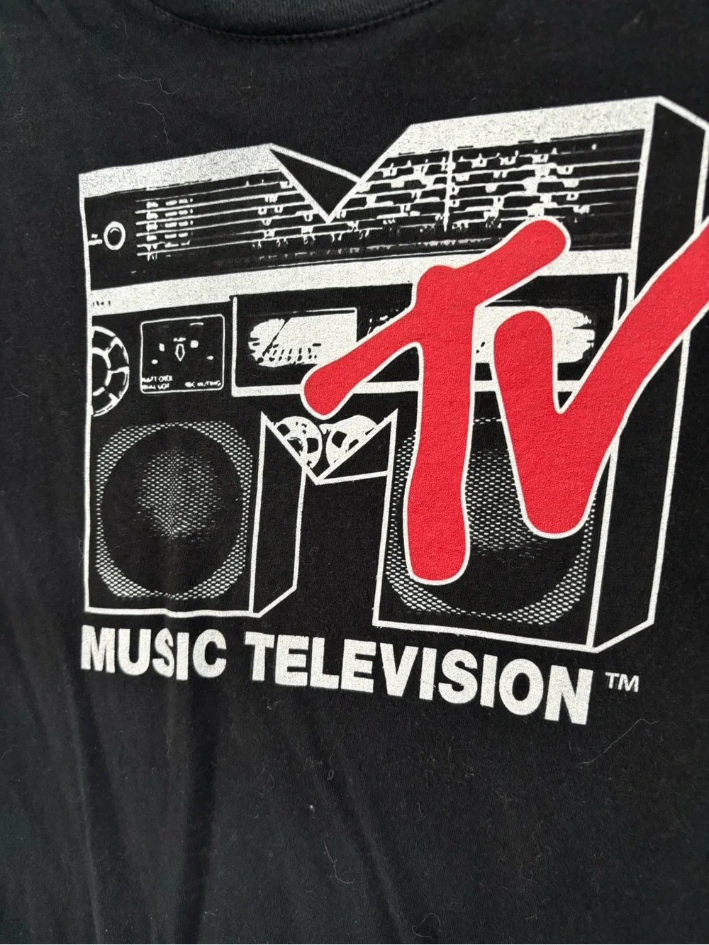 MTV Music Television Black T-Shirt with Red Logo